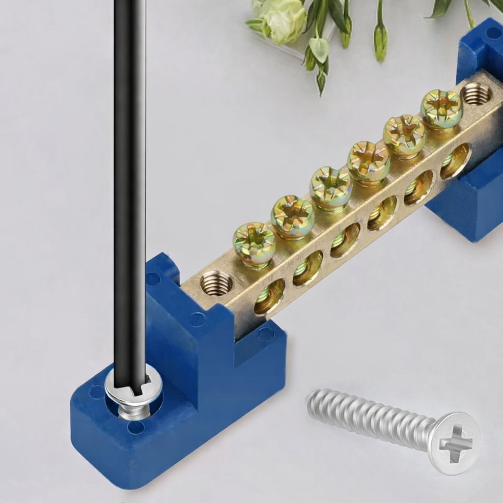 Battery Bus Bar, Power Distribution Terminal Block Screw for Marine/Car, Reliable Brass Connectors, Durable