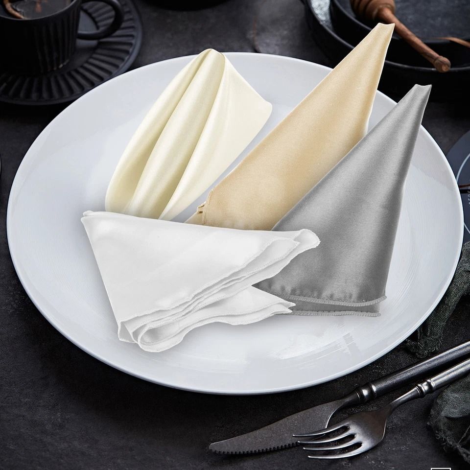 Classic Hankie Lot, Men Pocket Square Handkerchiefs, Satin, Perfect for Wedding, Business Meetings, and Parties