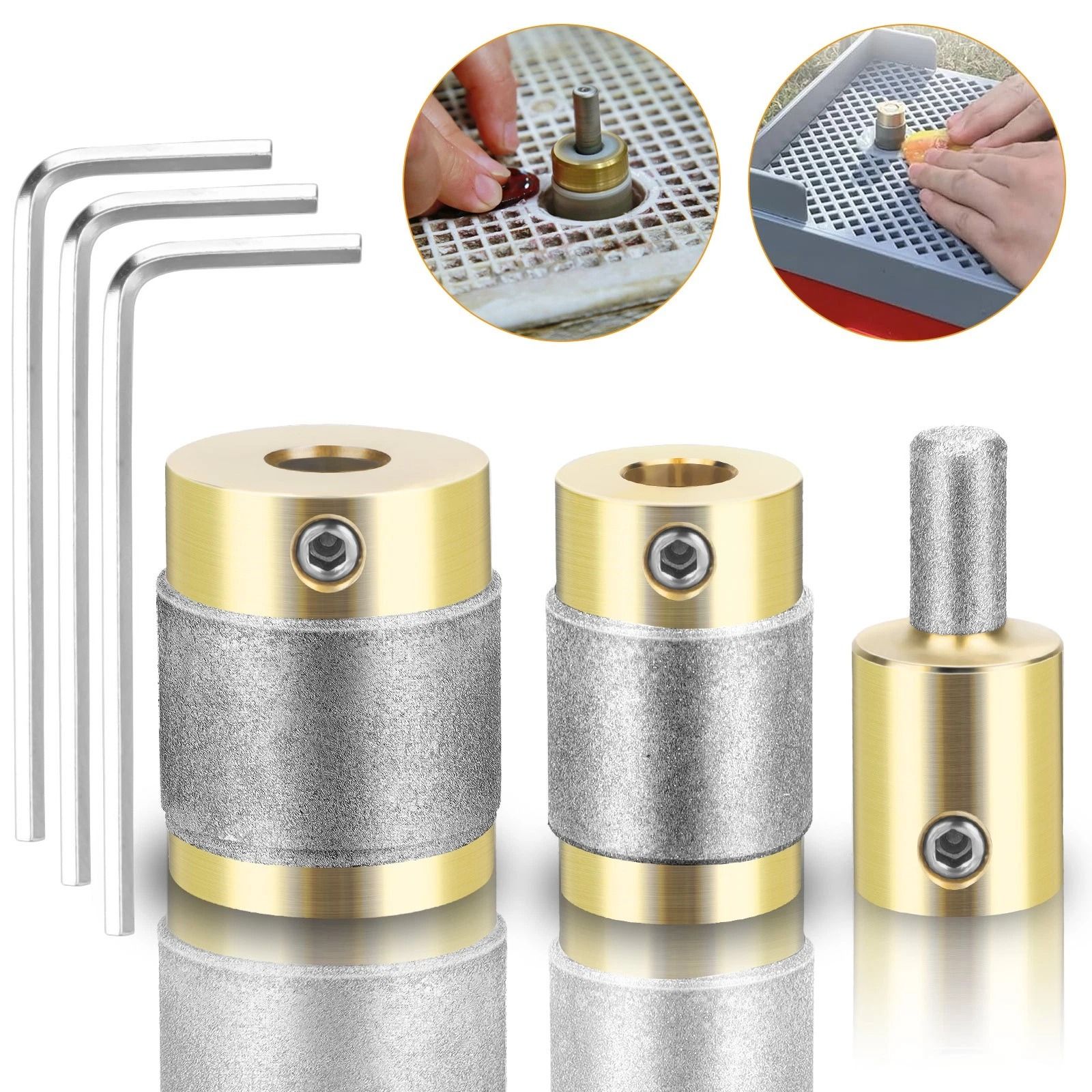 Diamond Grinding Head, Glass Grinder Bits, Brass Core, Stained Ceramic ...