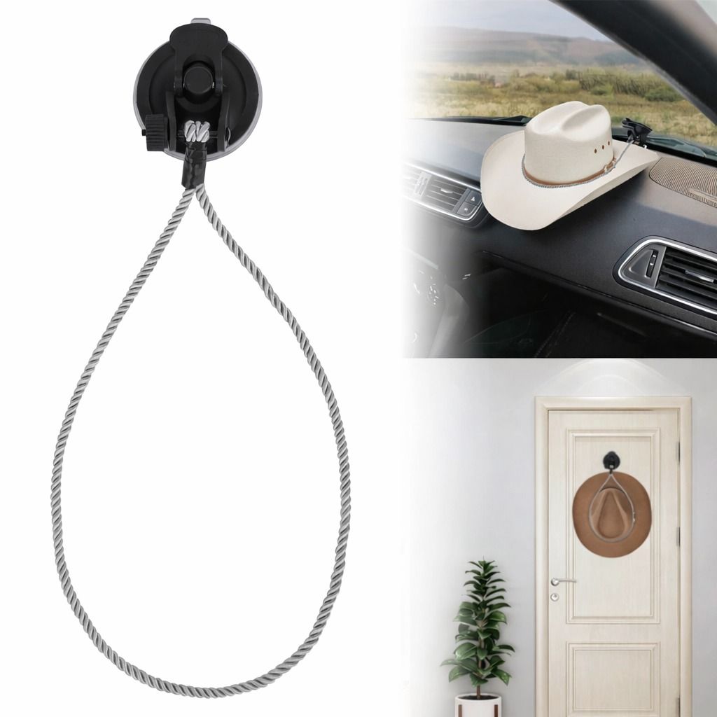 Car Hat Mounts, Cowboy Cap Holder with Suction Cup, Hat Rack Door Hanger, Portable Storage Organizer