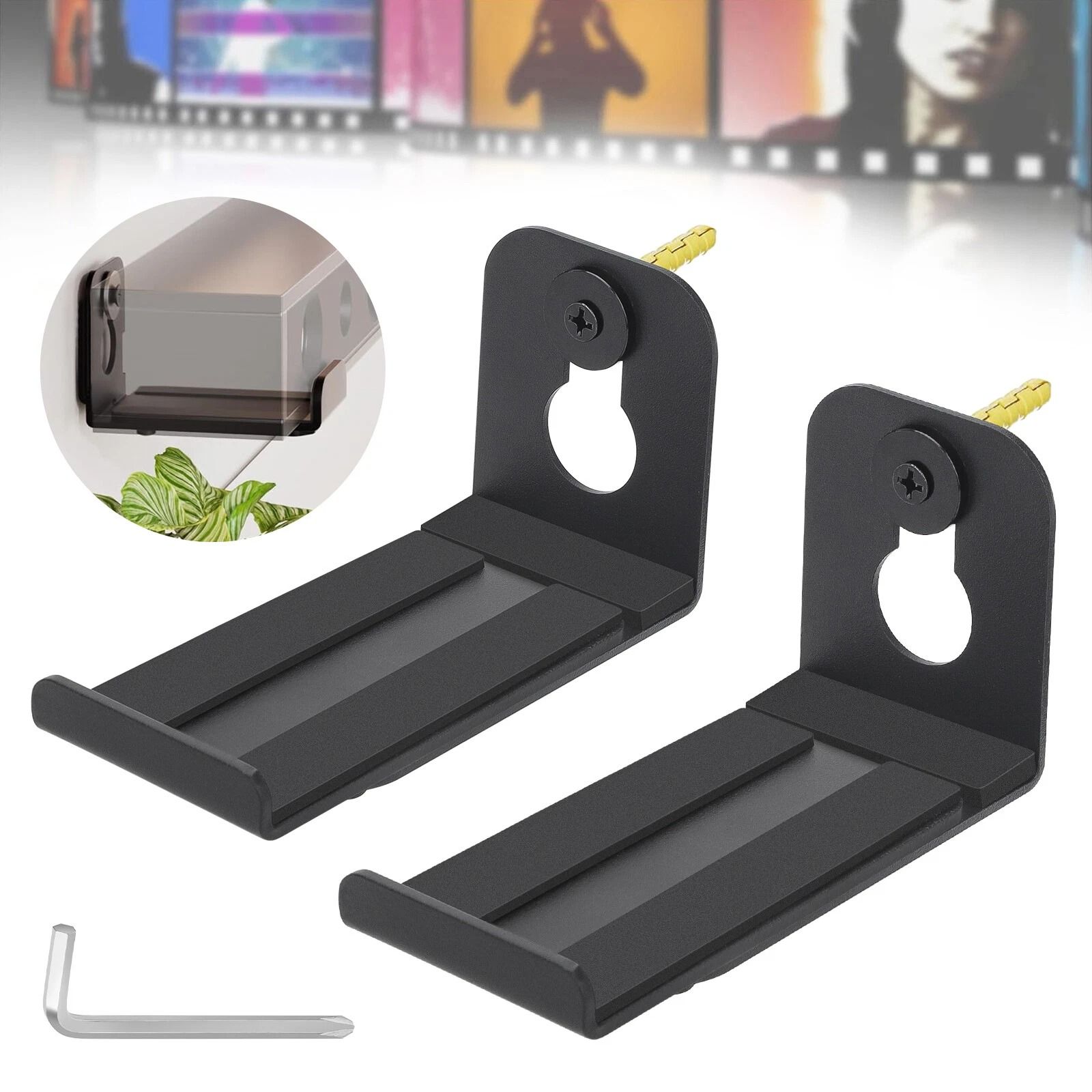 Adjustable Universal Soundbar Wall Mount Bracket for LG, Sony, JBL, Bose, Samsung, Vizio, Sonos, and More