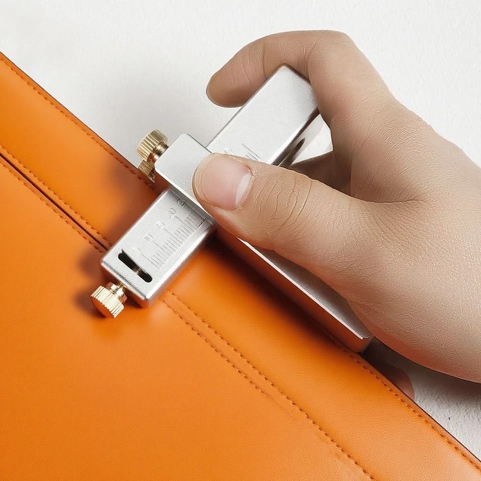 Adjustable Leather Cutter Tool, Aluminum Alloy Body, Stainless Steel Blades for Leather Strips, Belts, and Watch Bands