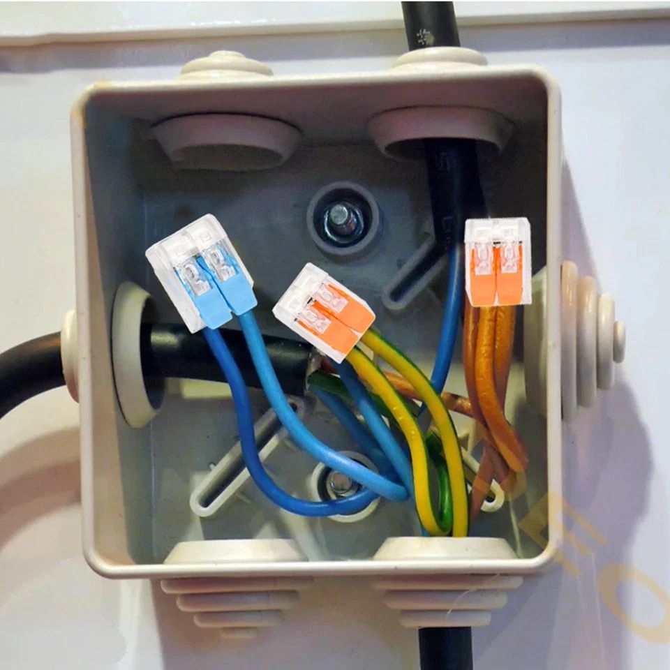 Lever Wire Connector Kit, Reusable Electrical Connection Block for Solid & Stranded Wire