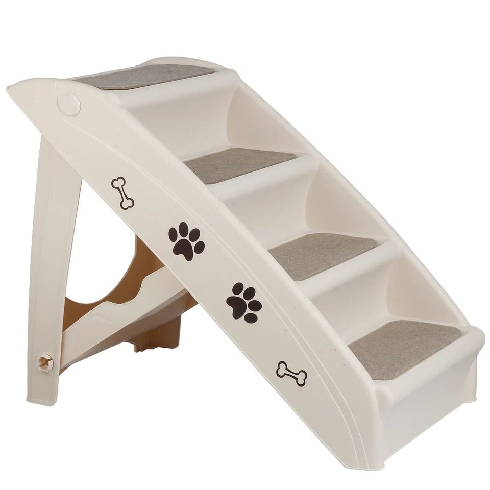 Pet Stairs Foldable, Non-Slip Dog Steps for High Bed, Comfortable Ladder Ramp