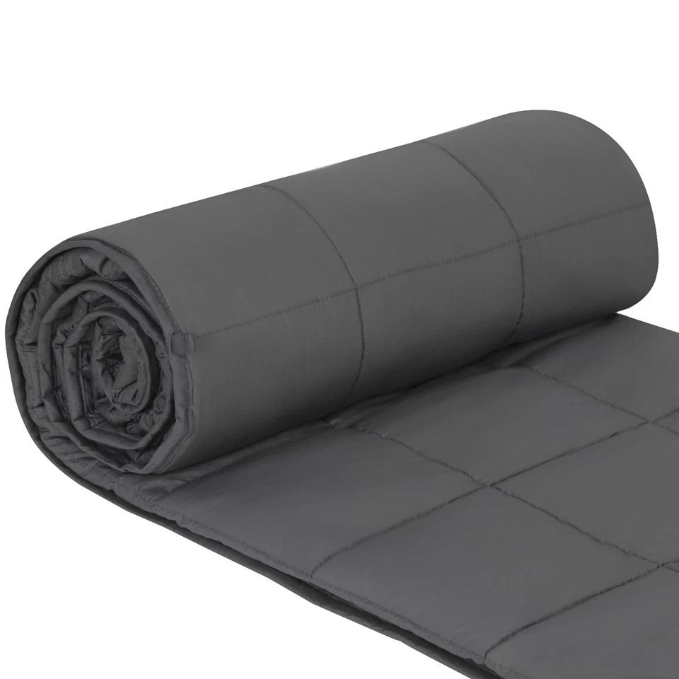 Deep Sleep Grey Weighted Blanket, Cotton Therapy, Promote Relaxation and Stress Relief