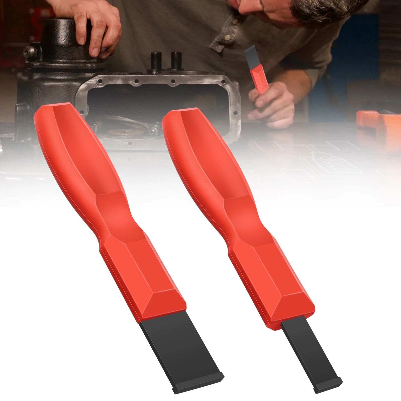 Professional Gasket Remover Tool, Tungsten Carbide Scraper for Engine Rust Glue Clean, Dual Blade