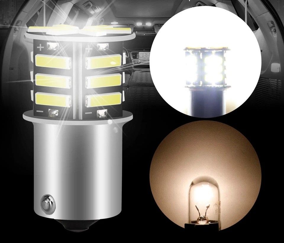 LED Bulbs for RV Camper Trailer, Boat, Tail Lights, Brake, SMD, Pure White, Interior Lighting