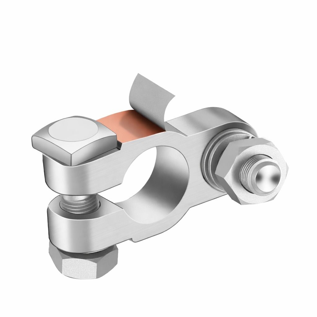 Heavy Duty Copper Battery Terminal Connectors Kit, Positive & Negative, with Protective Covers