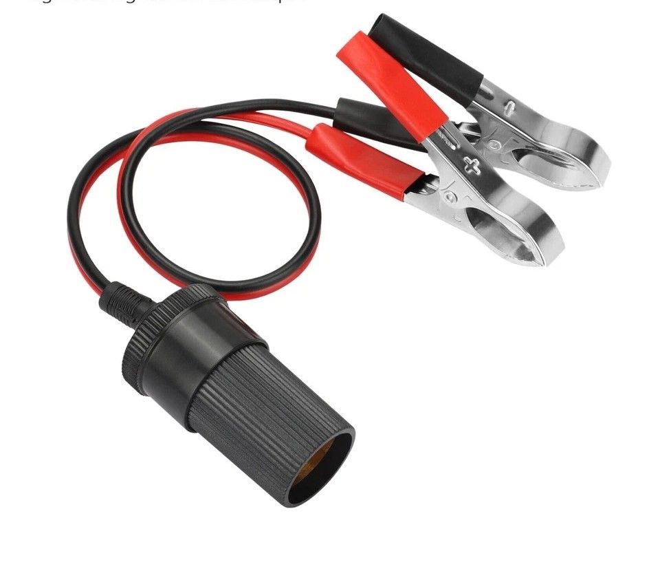 Cigarette Lighter Power Adapter, Car Battery Alligator Clamp Clip, DC Cable with Socket for Car Accessories
