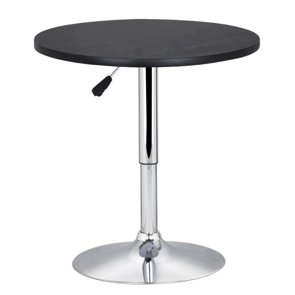 Adjustable Swivel Bar Table, Modern Round Black Counter Height Table for Kitchen & Dining