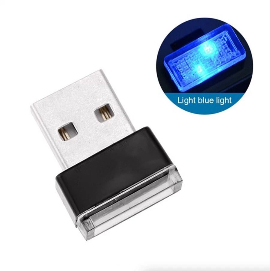 Mini Blue LED USB Car Interior Light Kit Neon Atmosphere Lamp for Cars & Home, USB Powered Ambient Lighting