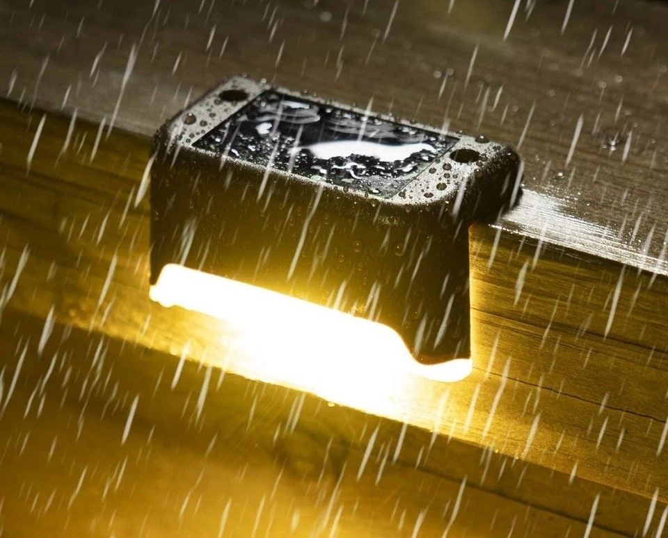 Solar Deck Lights Waterproof LED Step Lamps for Stairs & Fence