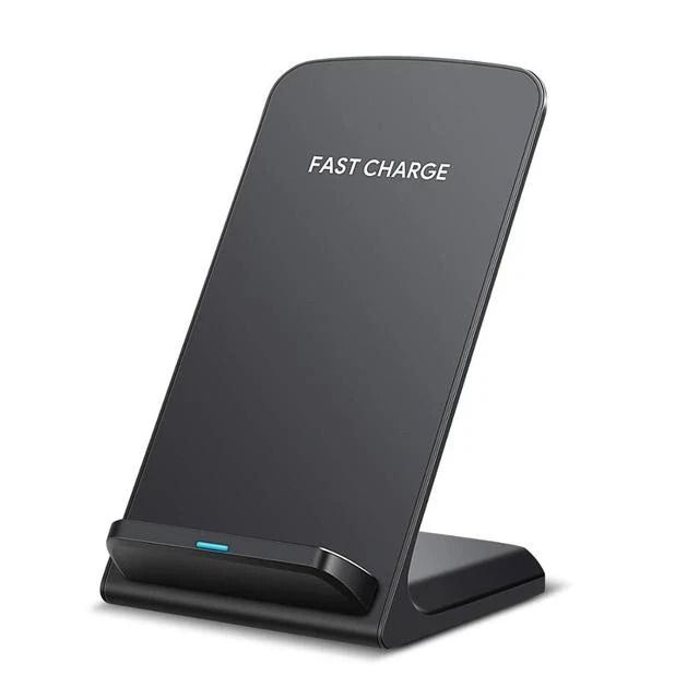 Wireless Fast Charger Pad Stand Dock for Samsung Galaxy and iPhone Fast Charging, Ergonomic Design