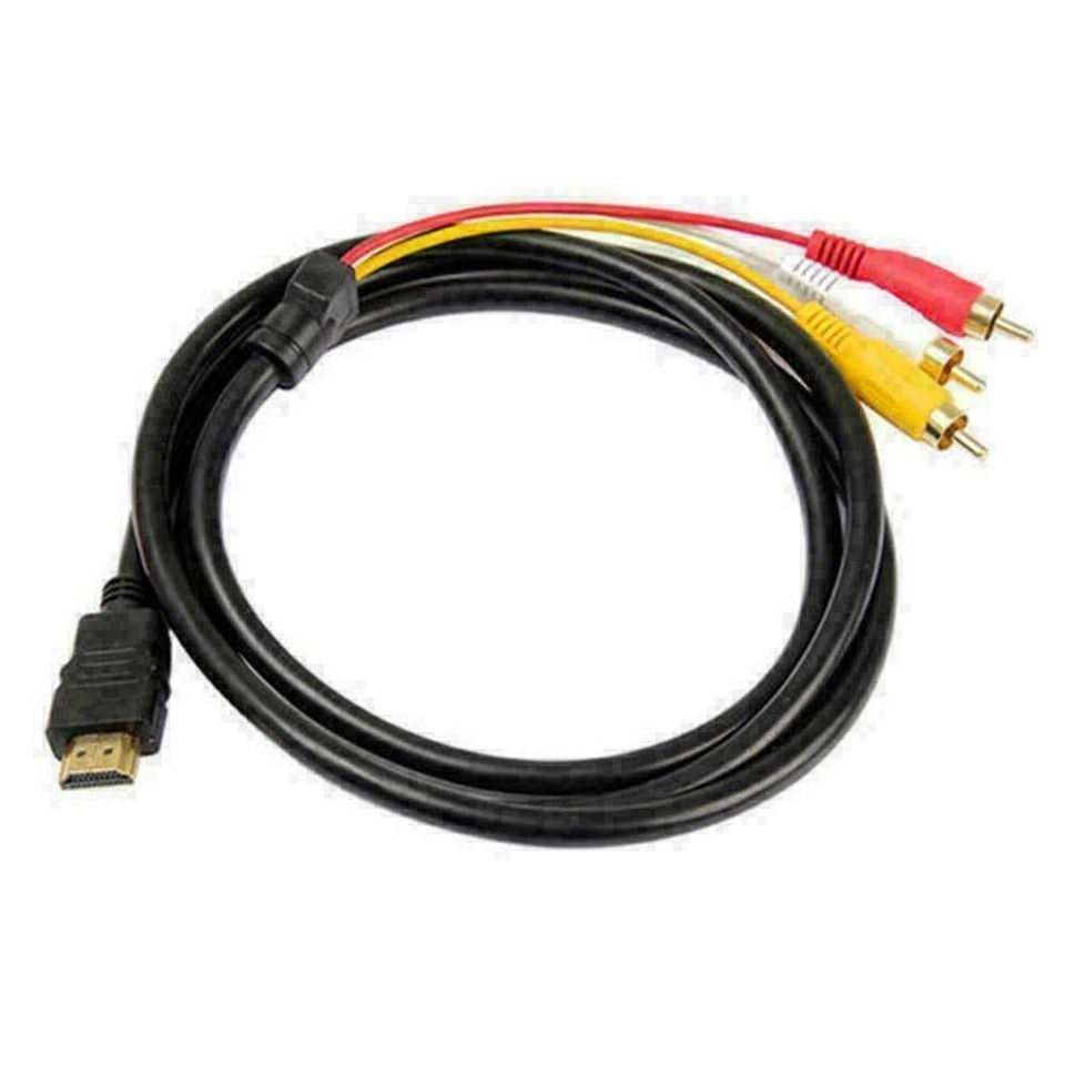 HDMI to RCA Adapter Cable High-Quality AV Transmitter for HDTV and Audio Video Devices