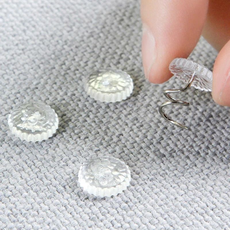 Upholstery Tacks Headliner Pins Clear Heads Twist Fabric Sofa Chair
