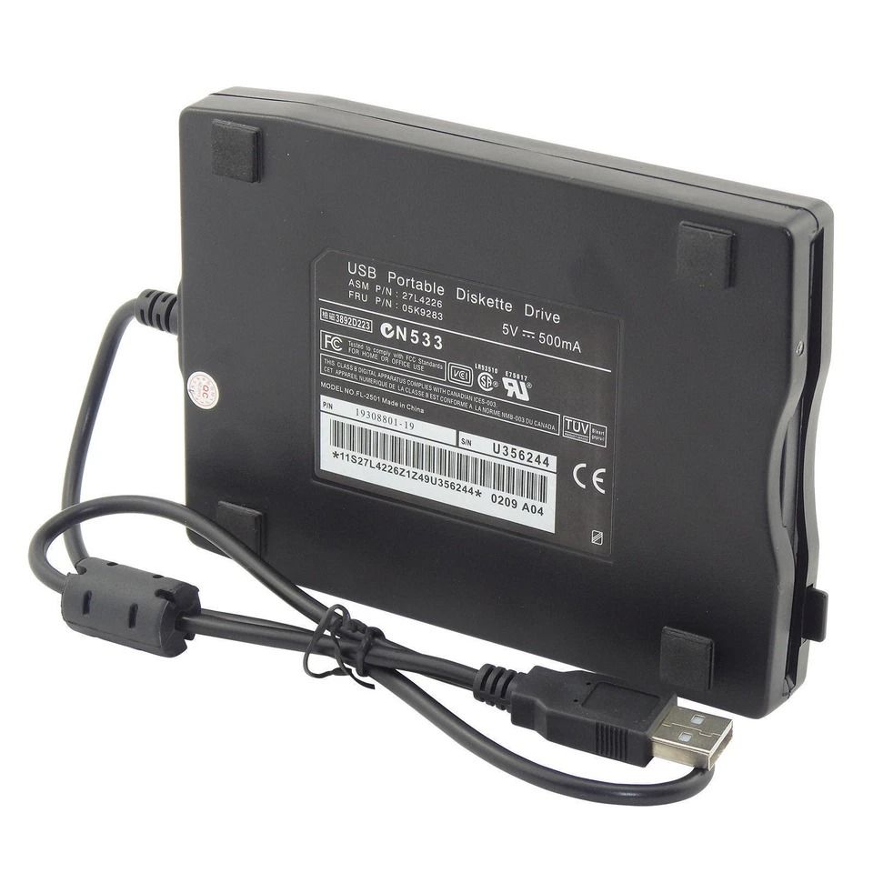 USB External Floppy Disk Drive for PC & Mac Data Storage, Portable Plug-and-Play, No Driver Required
