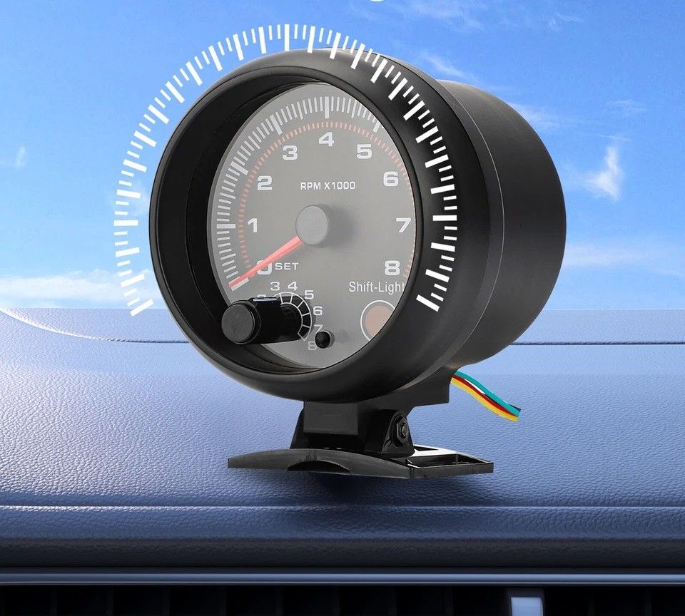 Universal Car Tachometer Gauge with LED Shift Light