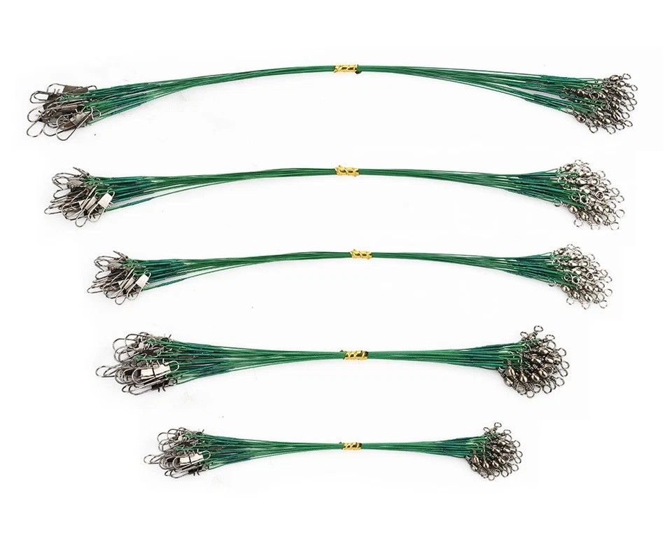 Stainless Steel Fishing Leader Line with Snap Swivel Durable Saltwater & Freshwater Use