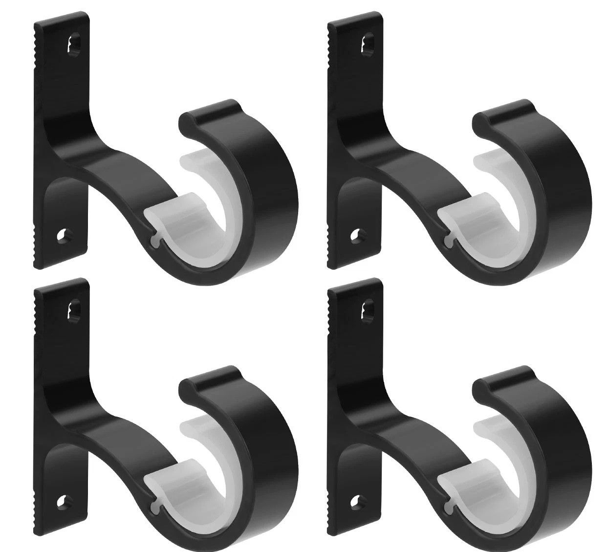 Wall Mount Curtain Rod Holders with Screws Aluminum Bracket