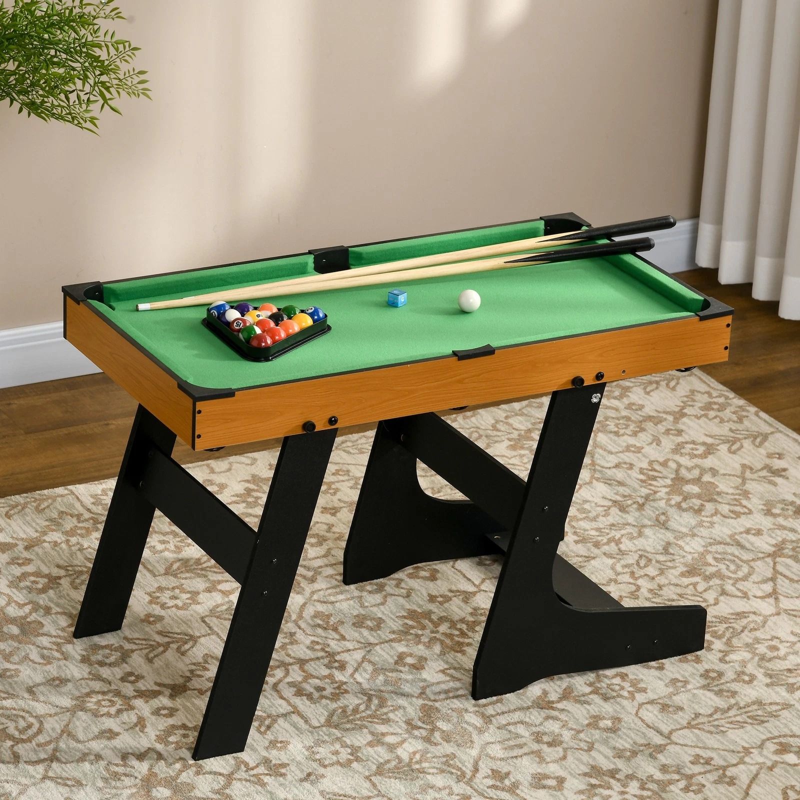 Mini Pool Table Set Compact, Foldable Billiards Game for Fun, Family, and Man Cave