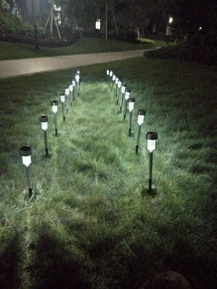 Stainless Steel Solar LED Garden Pathway Lights Eco-Friendly Outdoor Lighting for Walkway & Landscape
