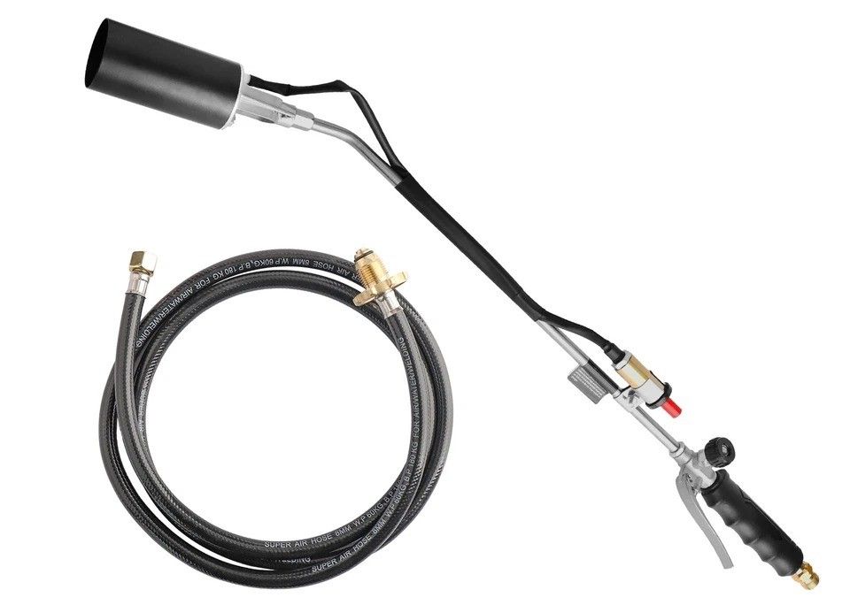 Portable Propane Torch Weed Burner High-Temperature Ice & Snow Melter, Outdoor Flame Thrower with Hose