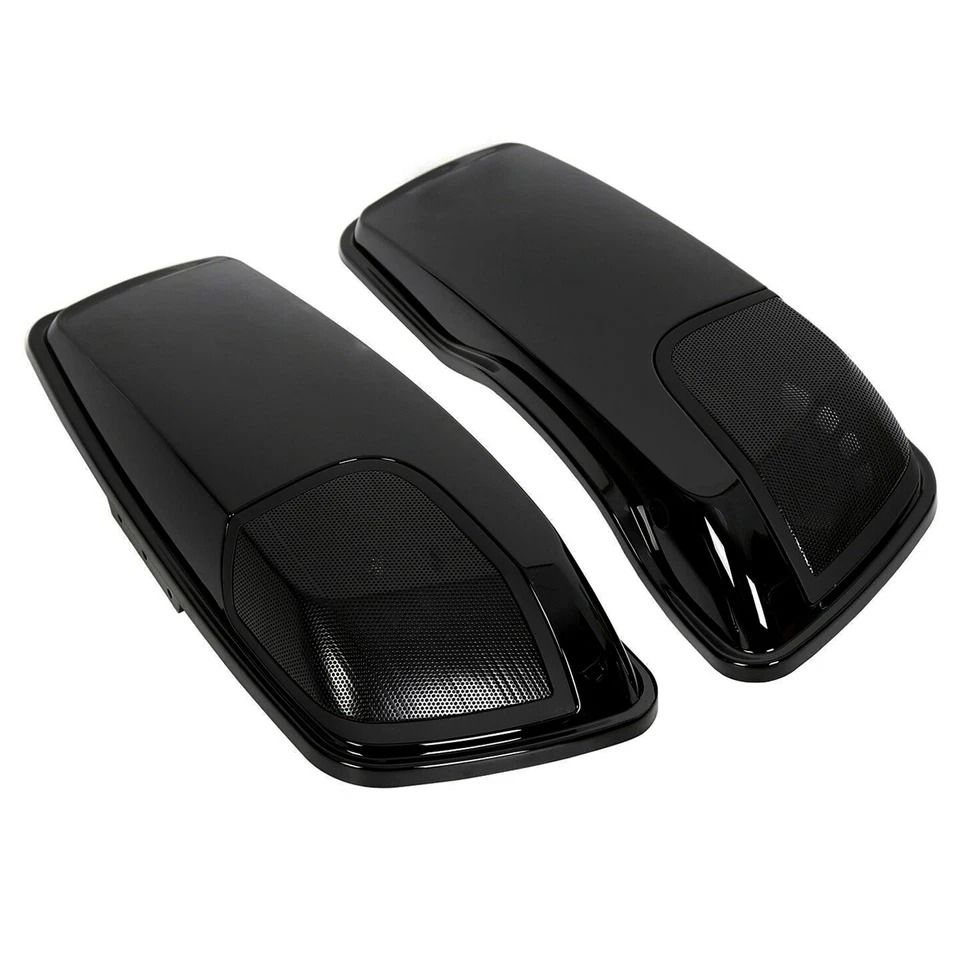 Premium Vivid Black Saddlebag Speaker Lids with Saddlebags Speaker Cutouts for Harley Street Glide