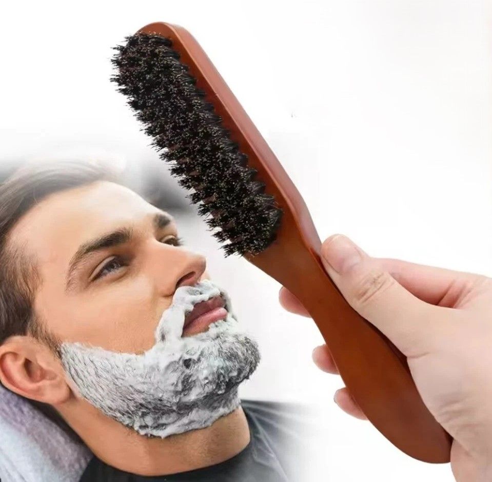 Beard Brush for Men Soft Boar Bristle Grooming Tool for Mustache & Beard Care