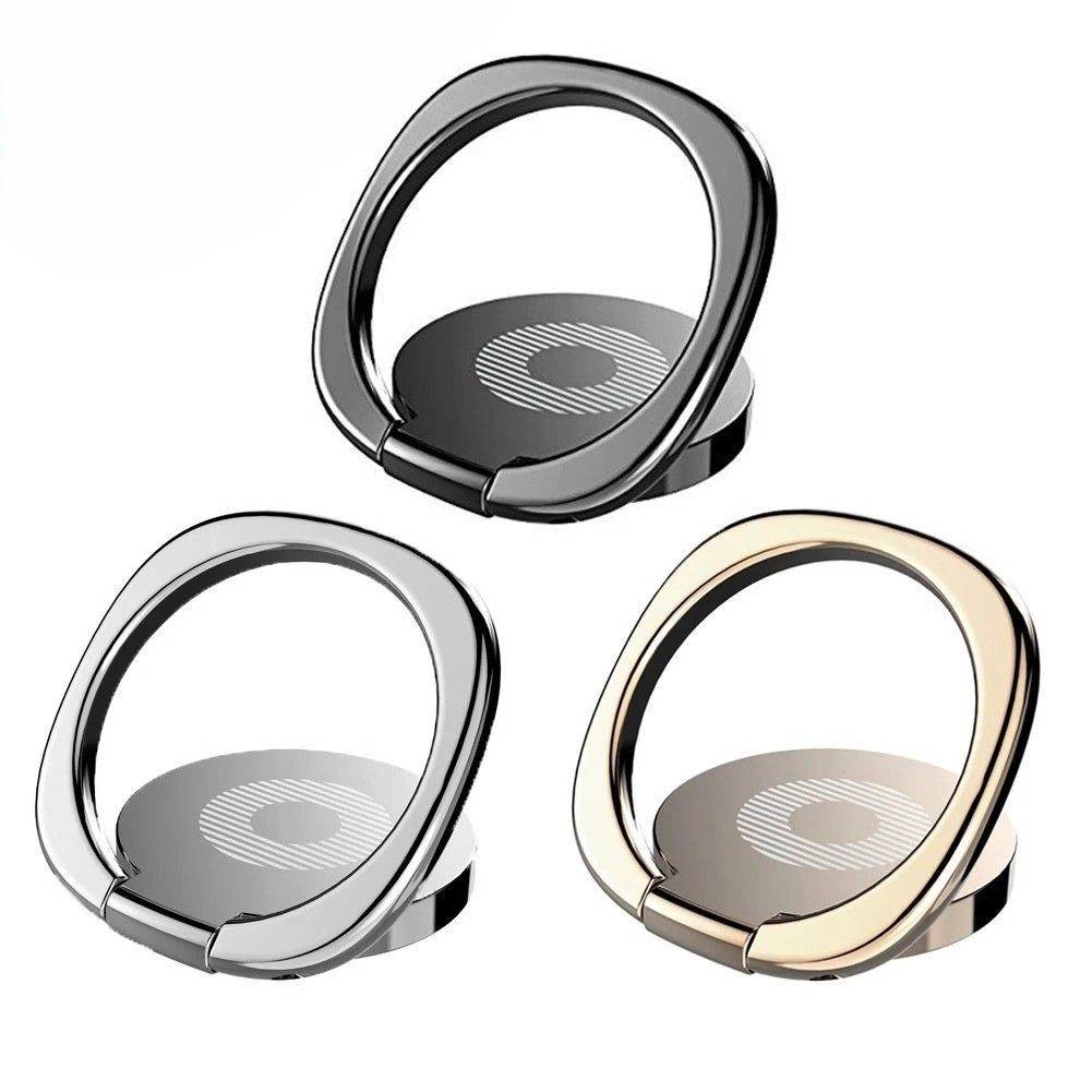 Finger Ring Stand & Car Magnetic Phone Holder Desk Bracket, Metal, Universal