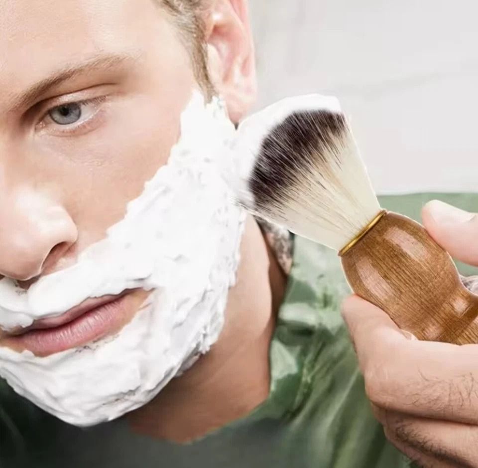 Boar and Nylon Beard Brush for Men Mustache and Wet Shaving Grooming