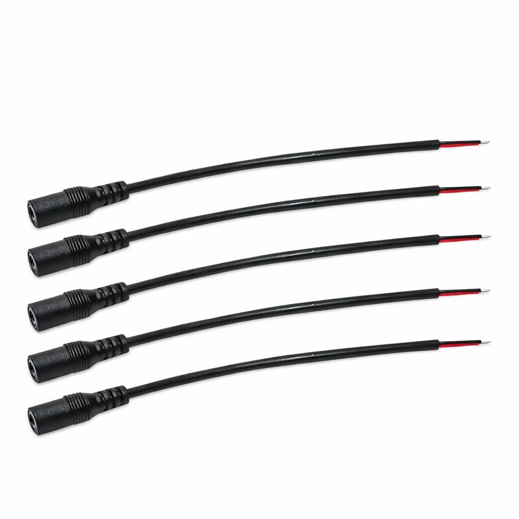 DC Power Pigtail Female Barrel Jack Cables for Electronics & DIY Projects