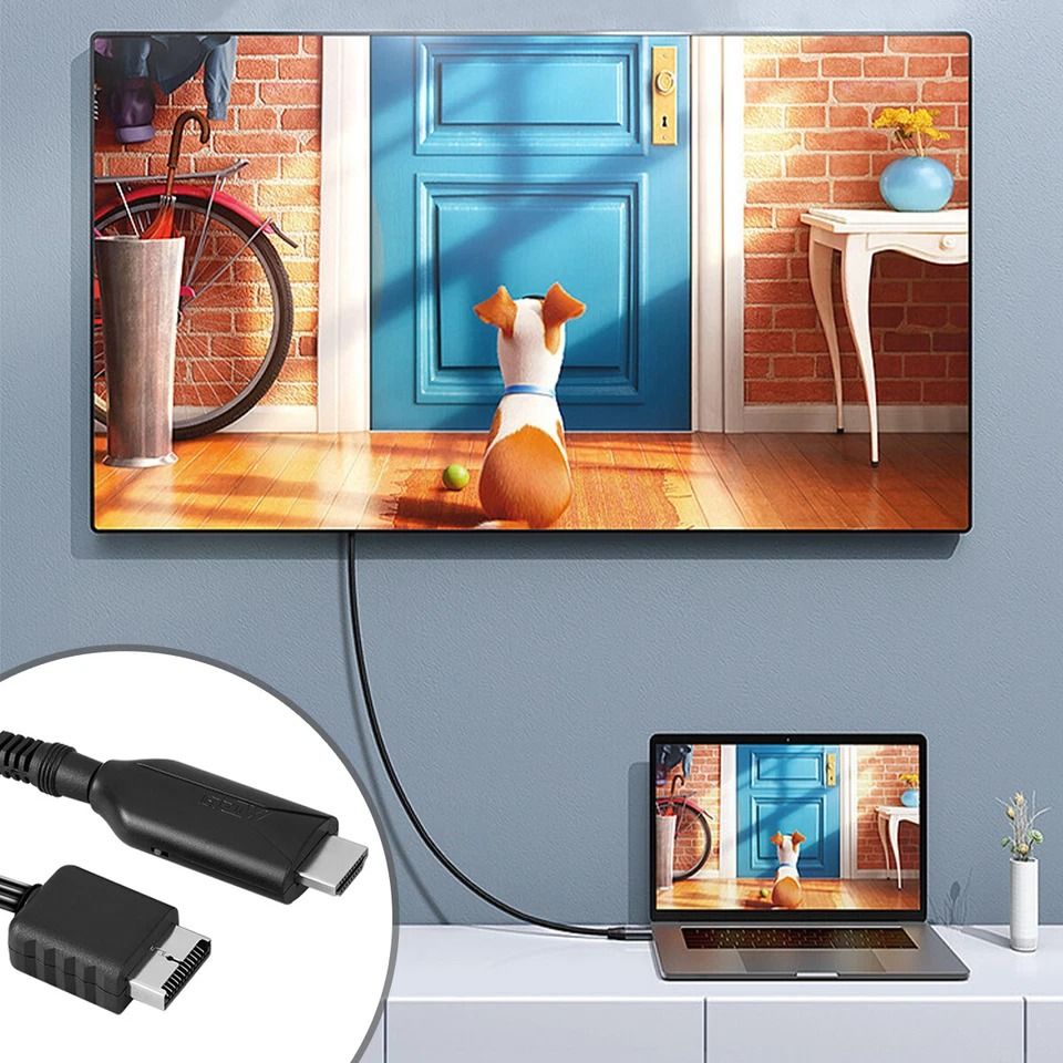 PS to HDMI Adapter Cable High-Definition Audio & Video Converter for Classic Game Consoles