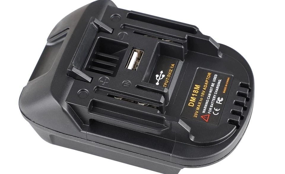 Battery Adapter for Makita Tools with USB for DeWalt and Milwaukee Batteries
