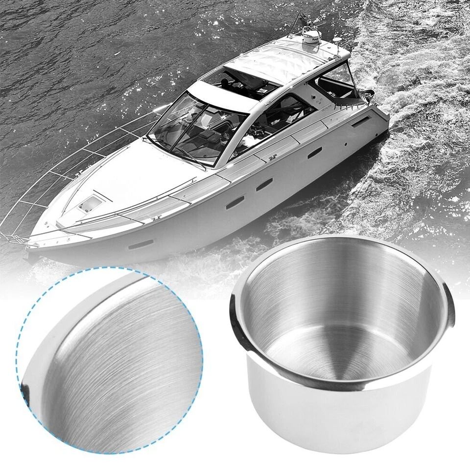 Universal Stainless Steel Cup Holder Insert Set for Car Boat Truck RV
