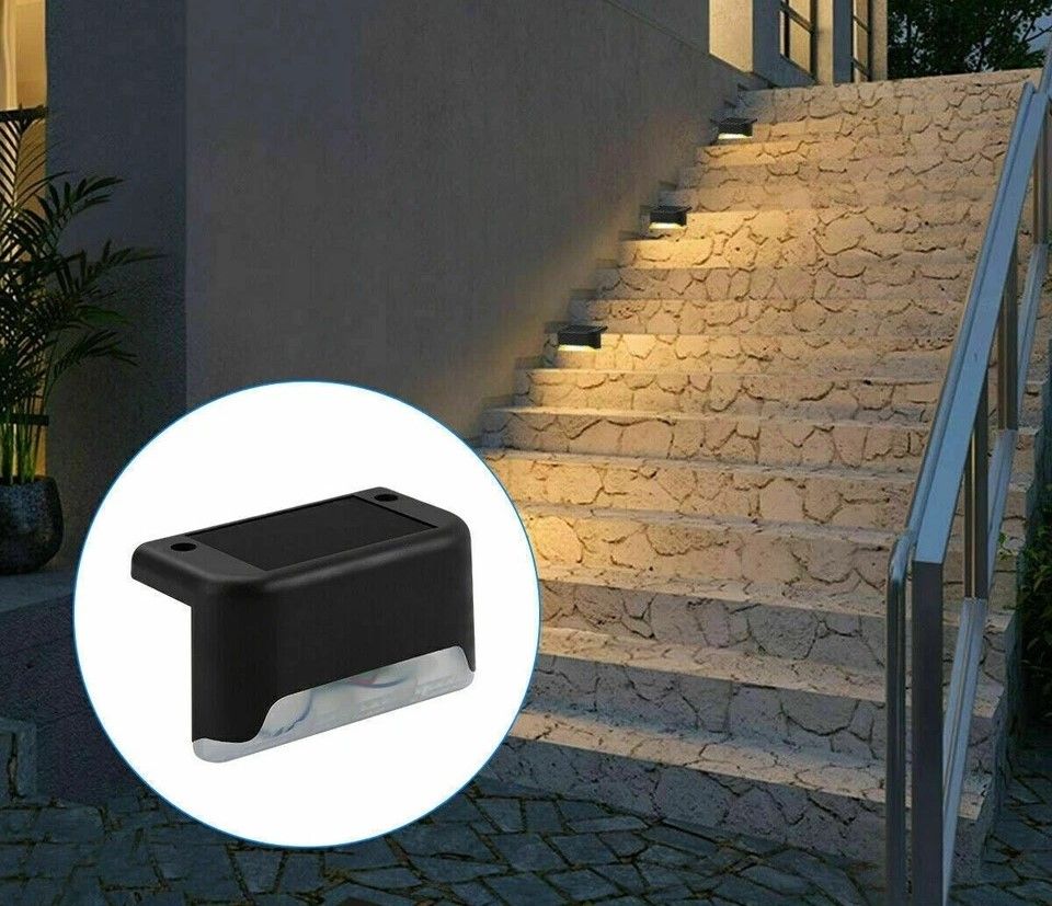Solar Deck Lights Waterproof LED Step Lights for Stairs Fence Patio