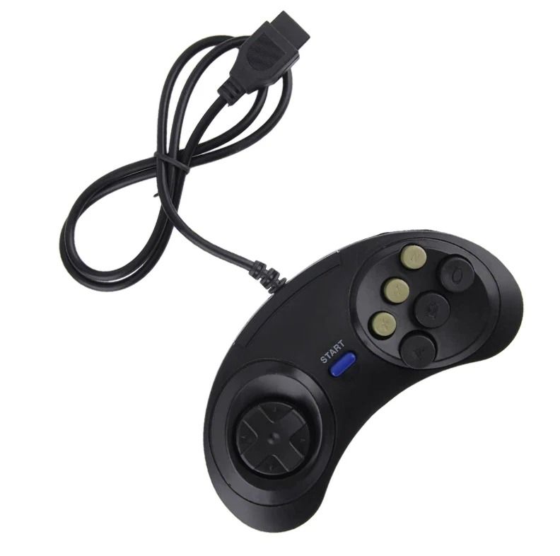Dual Sega Genesis controller Button Wired Gamepads for Classic Player Retro Gaming