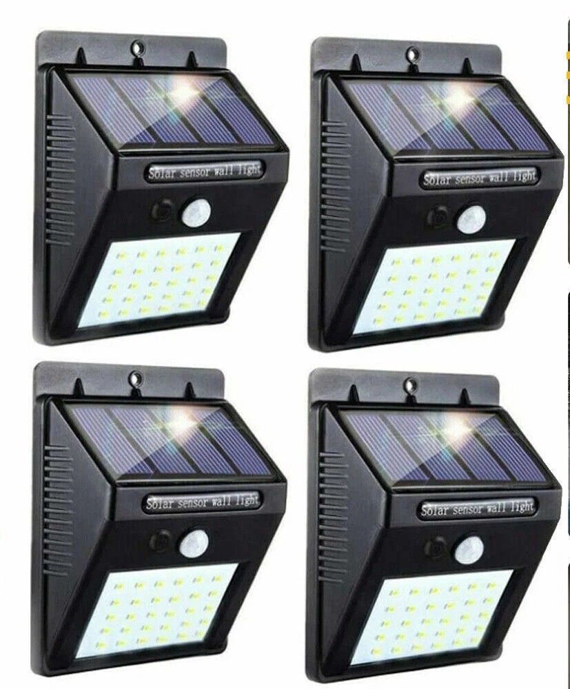Solar Motion Sensor Wall Lights Outdoor Waterproof LED Security Lamps