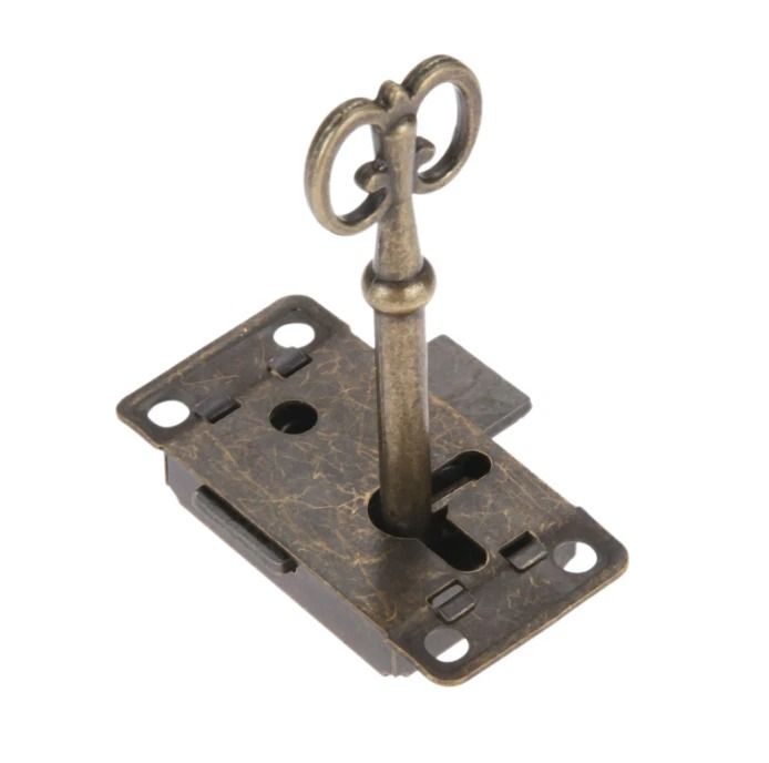 Vintage Jewelry Box Lock and Cabinet Lock with Key