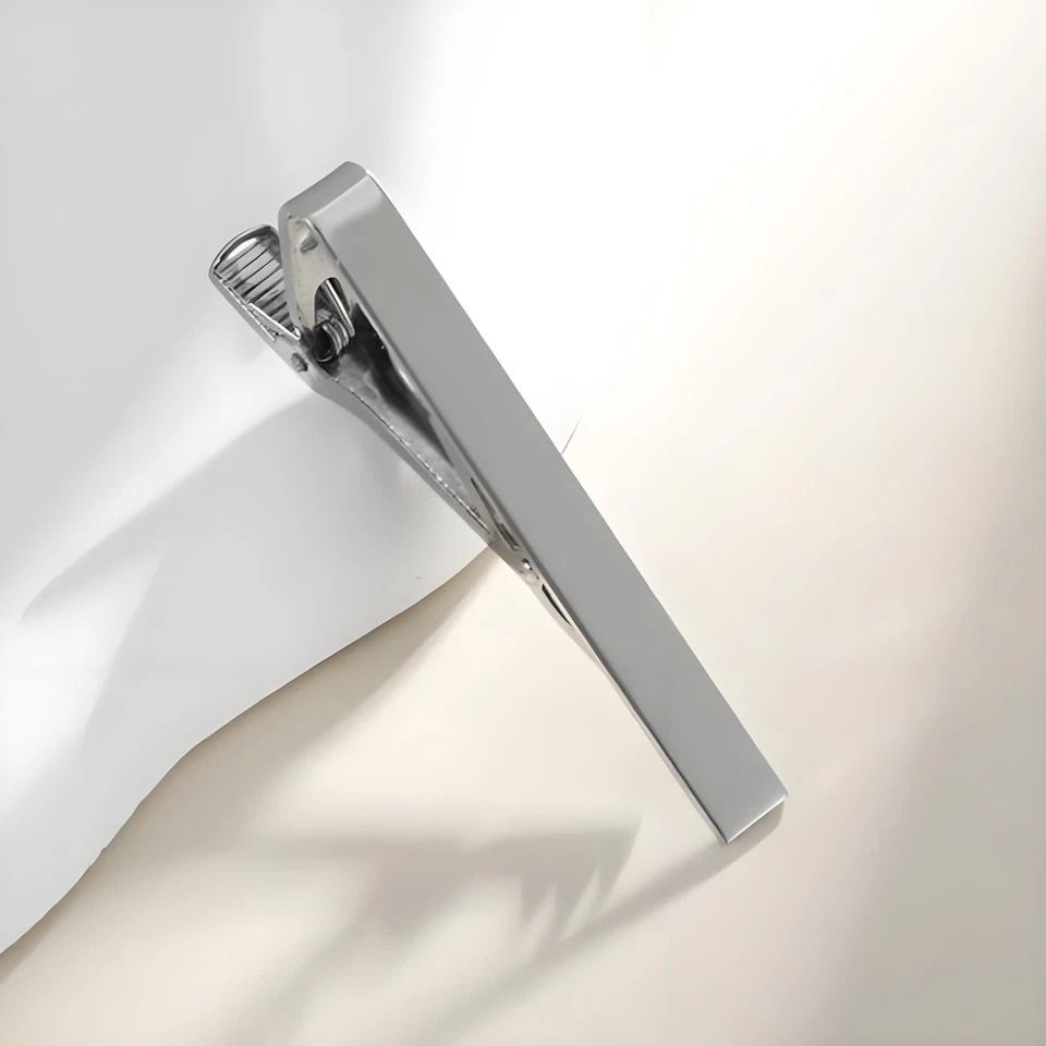 Classic Silver Tie Clip for Men Minimalist Wedding Tie Bar