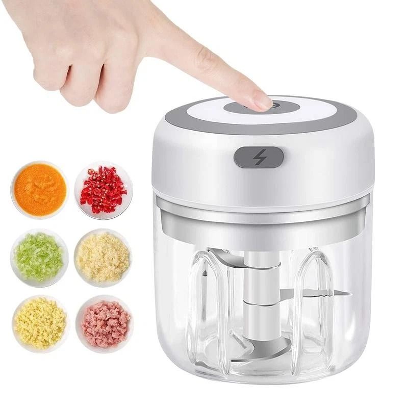 USB Rechargeable Electric Garlic Chopper Mini Food Processor for Veggies Baby Food and Meat
