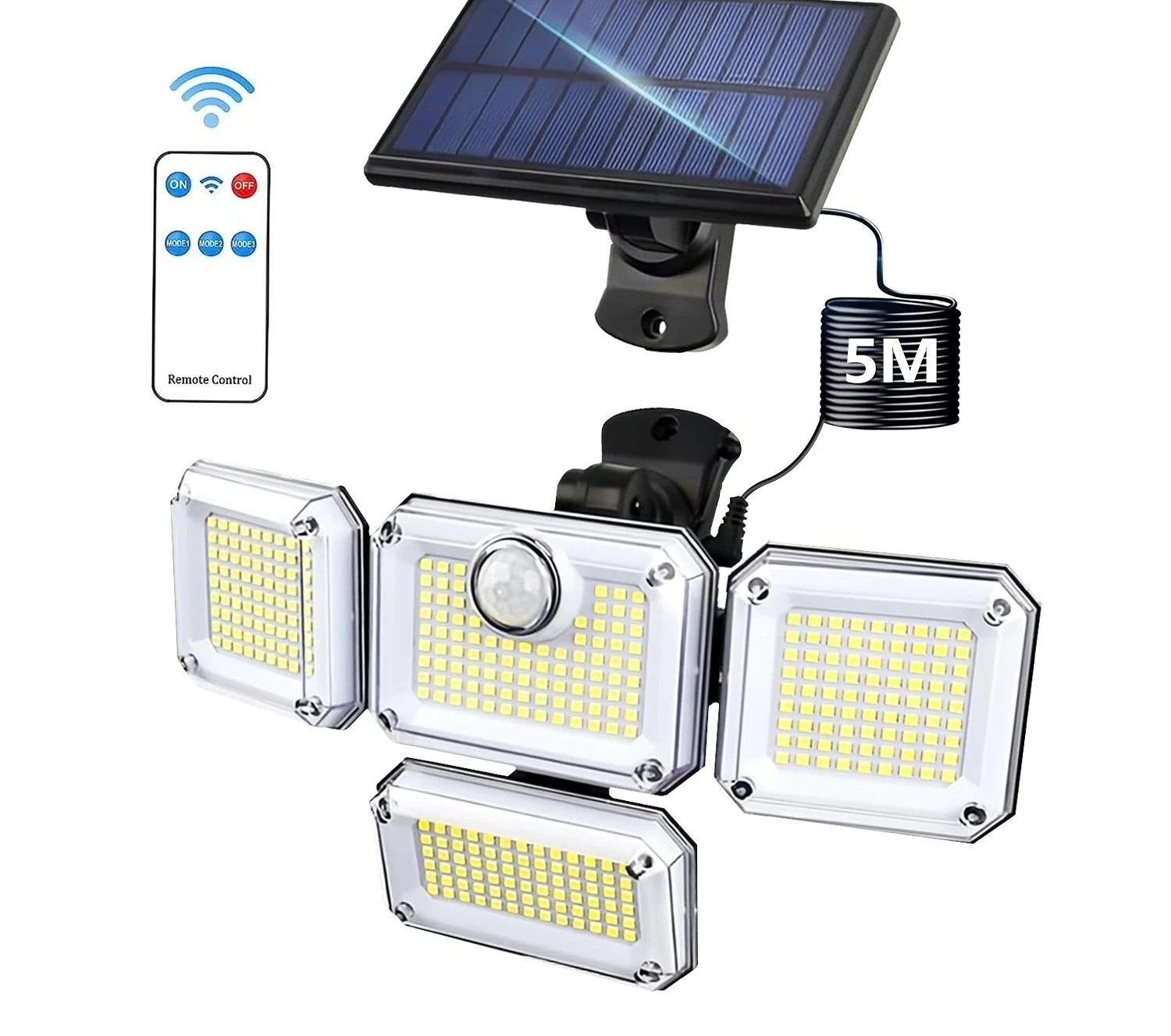 LED Solar Security Light with Motion Sensor Waterproof Wall Lamp