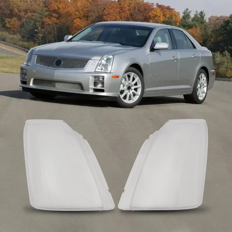 Cadillac STS Headlight Lens Cover Set Clear Replacement Left & Right Pair