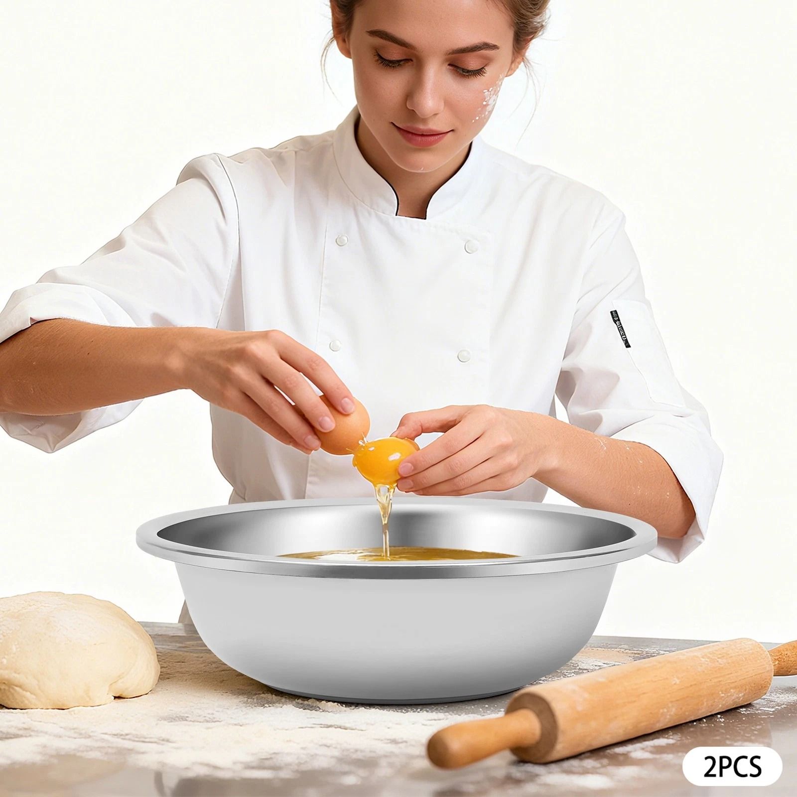 Heavy Duty Stainless Steel Mixing Bowls Large Commercial Kitchen Prep Bowls