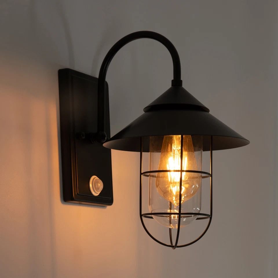 Modern Outdoor Motion Sensor Light Wall Lantern Waterproof Porch Sconce for Entryway & Garage