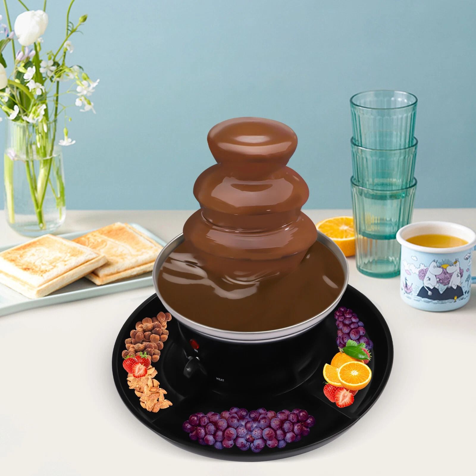 Premium Stainless Steel Chocolate Fountain Machine Luxury Fondue Cascade & Party Dessert Fountain
