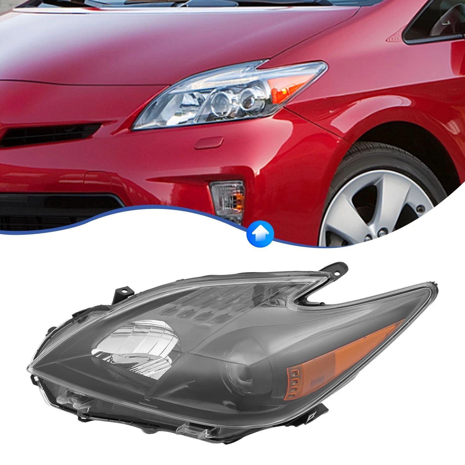 Premium Left Driver Headlight Assembly for Toyota Prius Durable Halogen Replacement