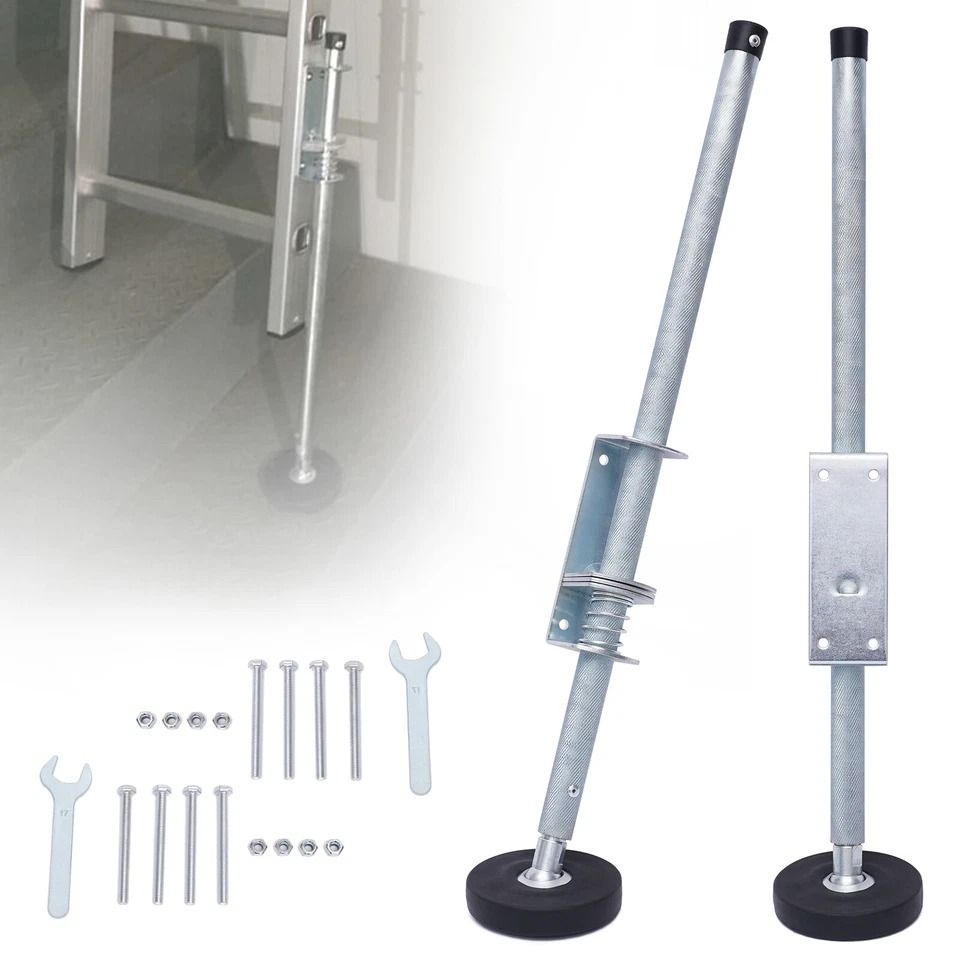 Adjustable Ladder Leveler Pair with Extension Ladder Leg Stabilizer