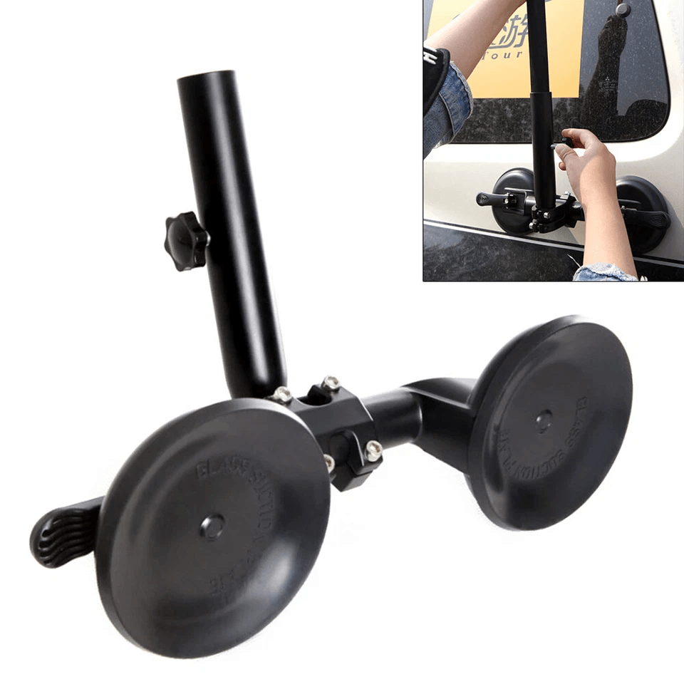 Heavy Duty Adjustable Car Flag Pole Bracket with Double Suction Cup Flag Mount