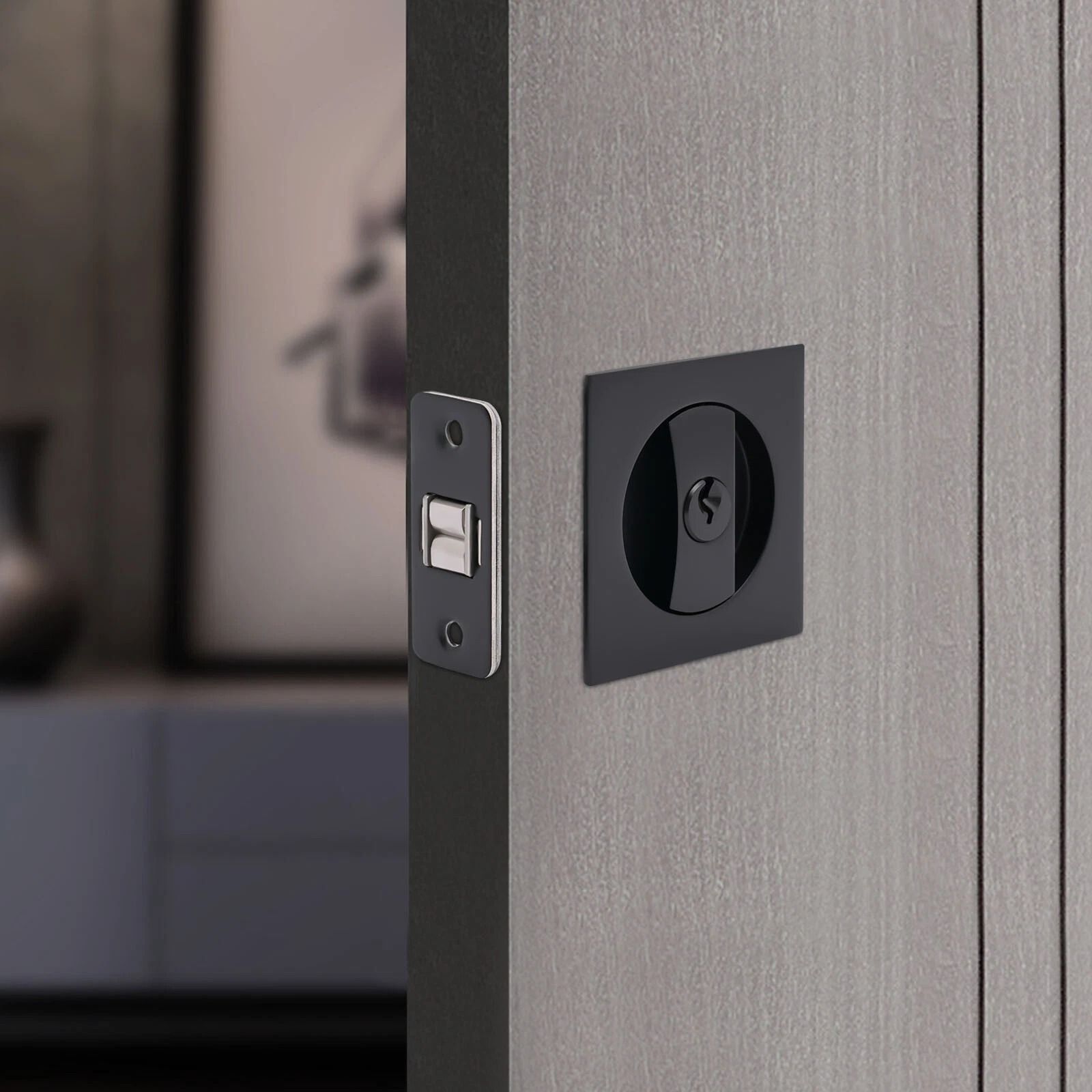 Premium Zinc Alloy Sliding Door Lock with Barn Door Latch & Pocket Door Privacy Lock