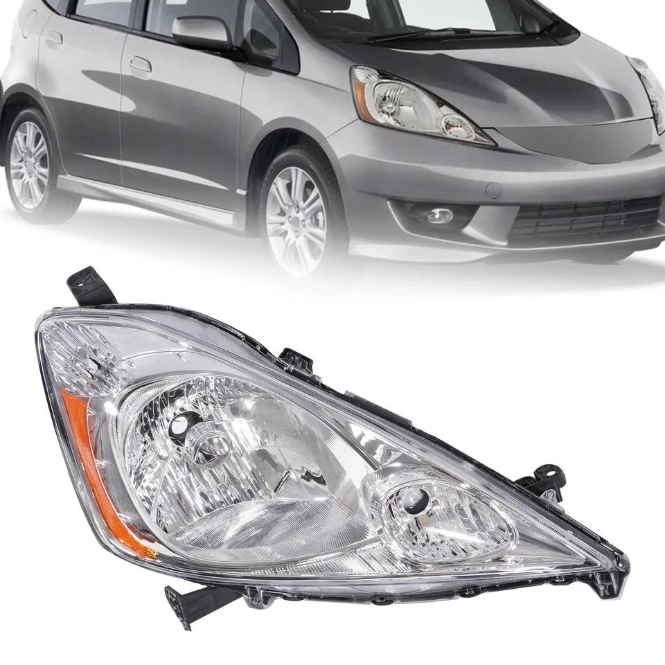 Premium Right Side Factory Halogen Headlight for Honda Fit Sport Chrome